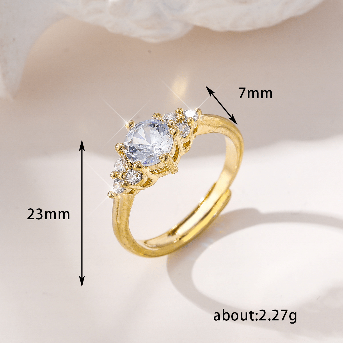 ANILLO PROMESA ENCHAPADO EN ORO ROSE DE 18K + COFRE ROSA PREMIUM